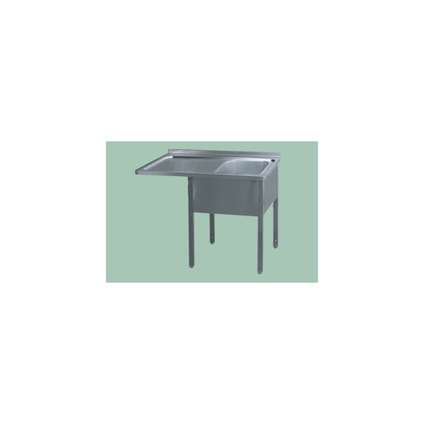MSJOL/M 7012 - Stůl mycí 120x70x90 - 1x dřez 50x40x30 odkapávací plocha levá