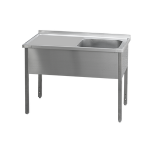MSJOL 6012 - Stůl mycí 120x60x90 - 1x dřez 50x40x30 odkapávací plocha levá