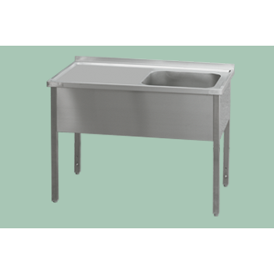 MSJOL 7012 - Stůl mycí 120x70x90 - 1x dřez 50x40x30 odkapávací plocha levá