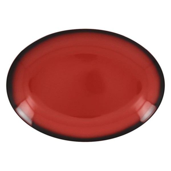 Lea talíř oválný 36 cm x 27 cm - červená