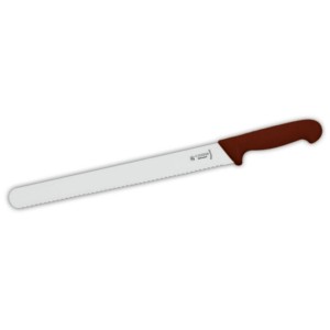 Nůž uzenářský vlnité ostří 31 cm, hnědý