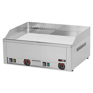 FTHRC 60 E - Grilovací deska 65x48 el. durable chrom. kombinovaná, stolní 400 V