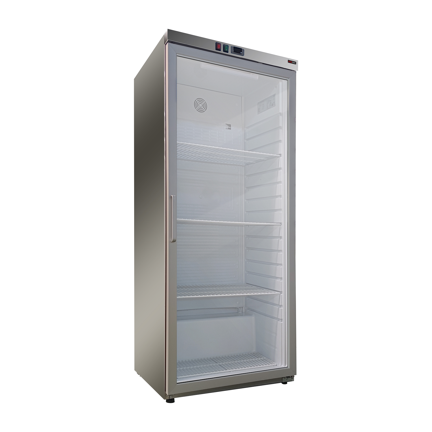 Cooling cabinet 350 l, glass door, stainless steel | REDFOX - DRR 400 GS