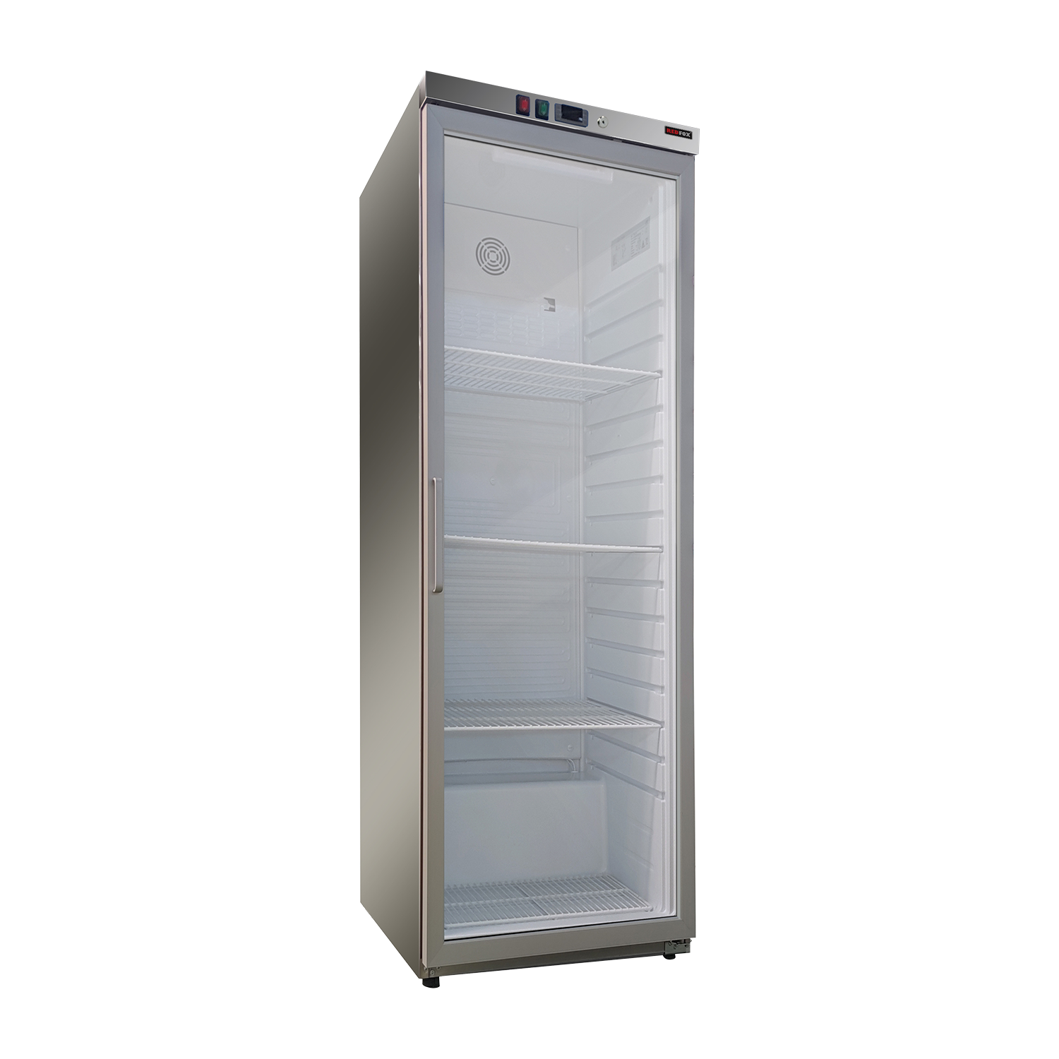 Cooling cabinet 570 l, glass door, stainless steel | REDFOX - DRR 600 GS