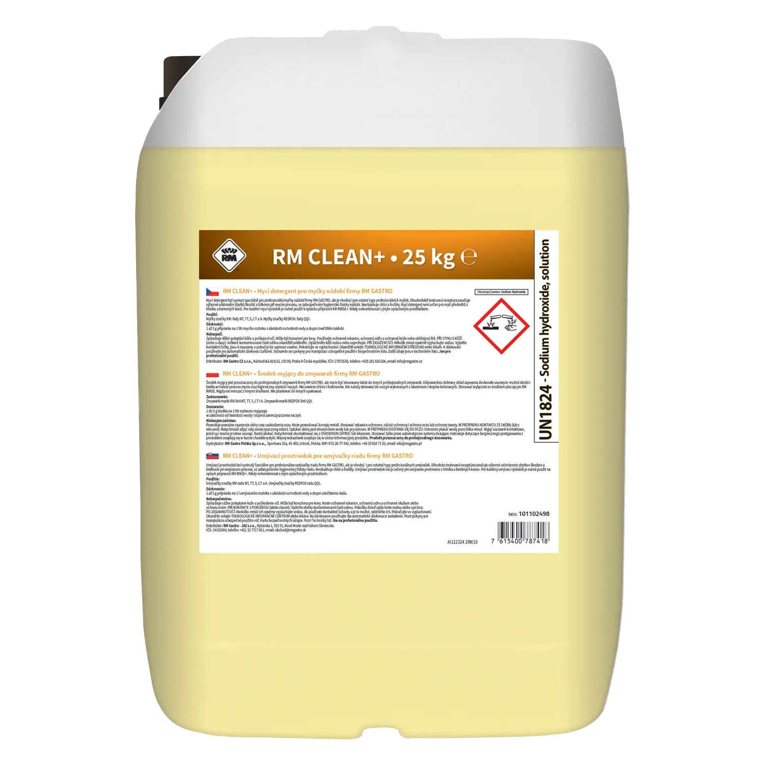 Mycí detergent pro myčky nádobí 12 kg | RM + REDFOX - RM Clean+ 12 kg