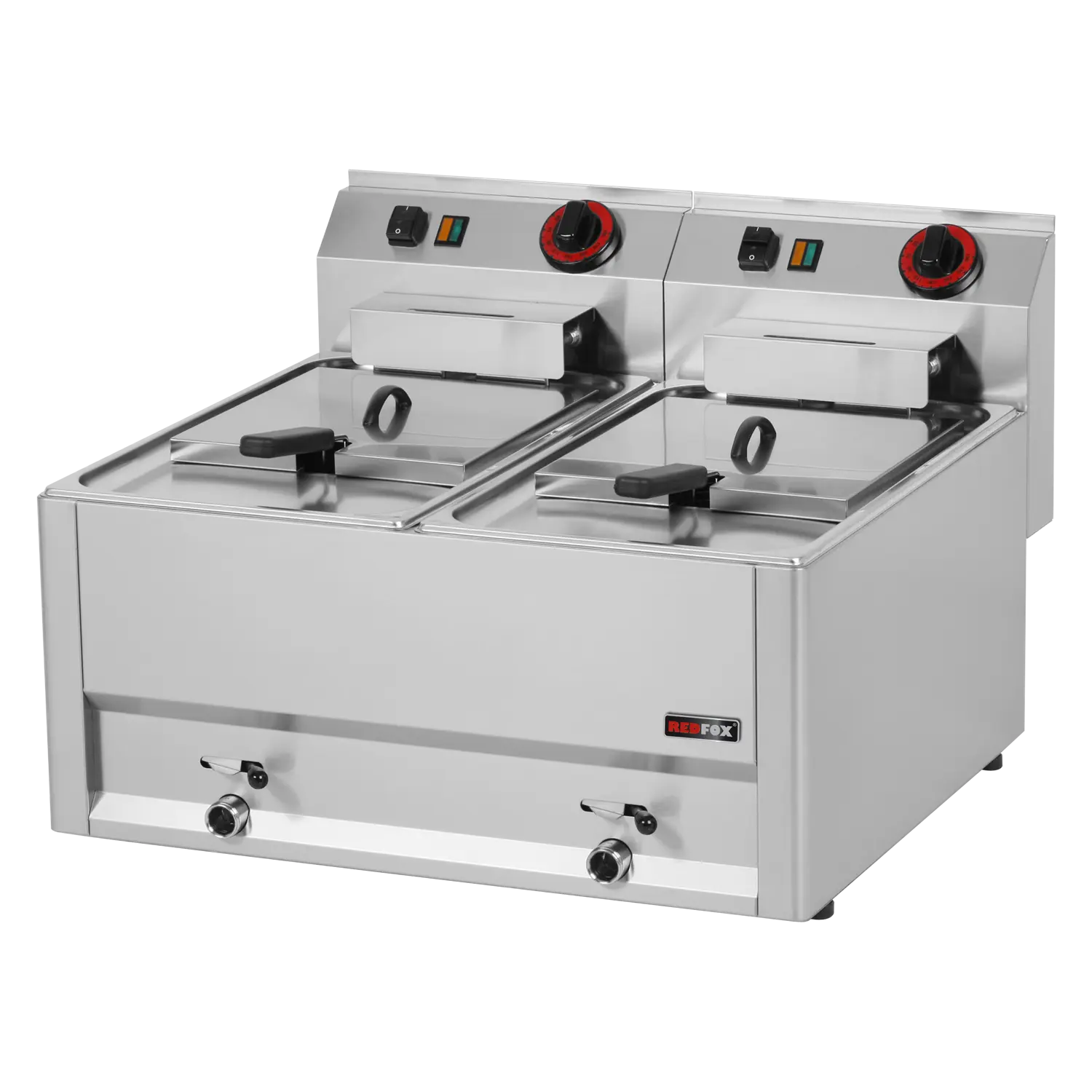 Fritéza elektrická dvojitá 0,38 kW/l, 8+8 l bez podestavby 230 V | REDFOX - FE 60 EL