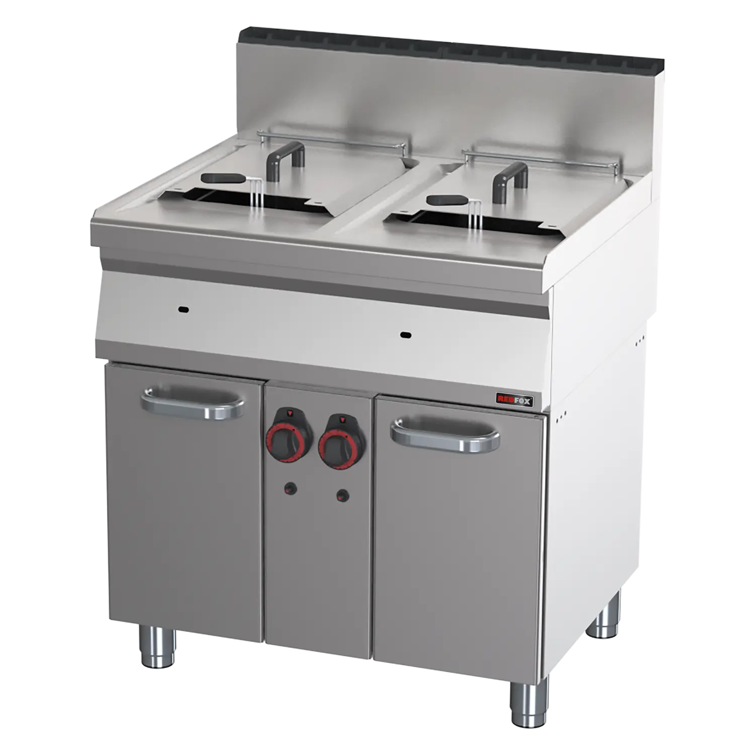 Fritéza plynová dvojitá 0,8 kW/l, 15+15 l s podestavbou | REDFOX - FE 70/80 G