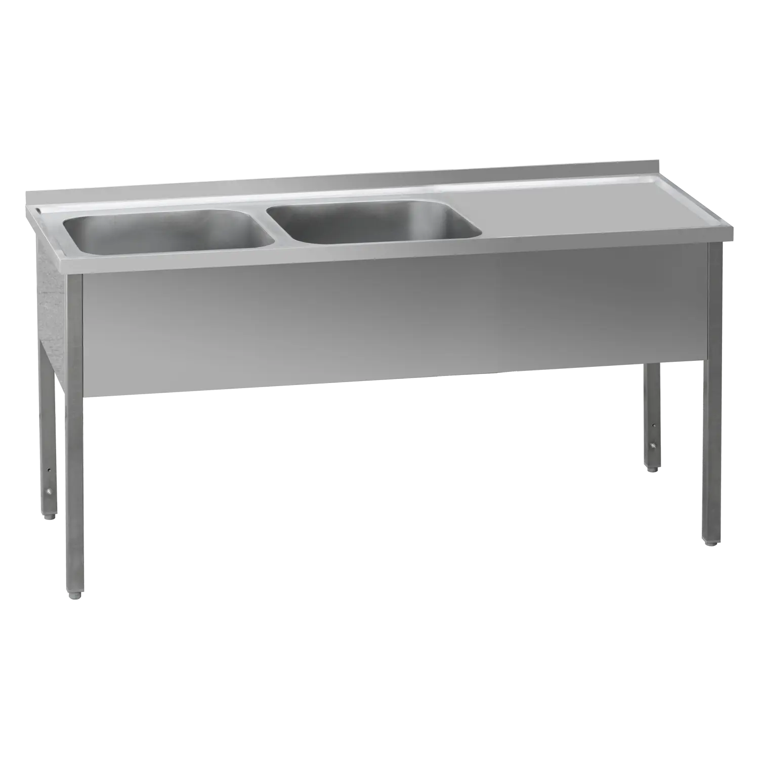 MSDOP 7014 - Stůl mycí 140x70x90 - 2x dřez 40x50x30 odkapávací plocha pravá