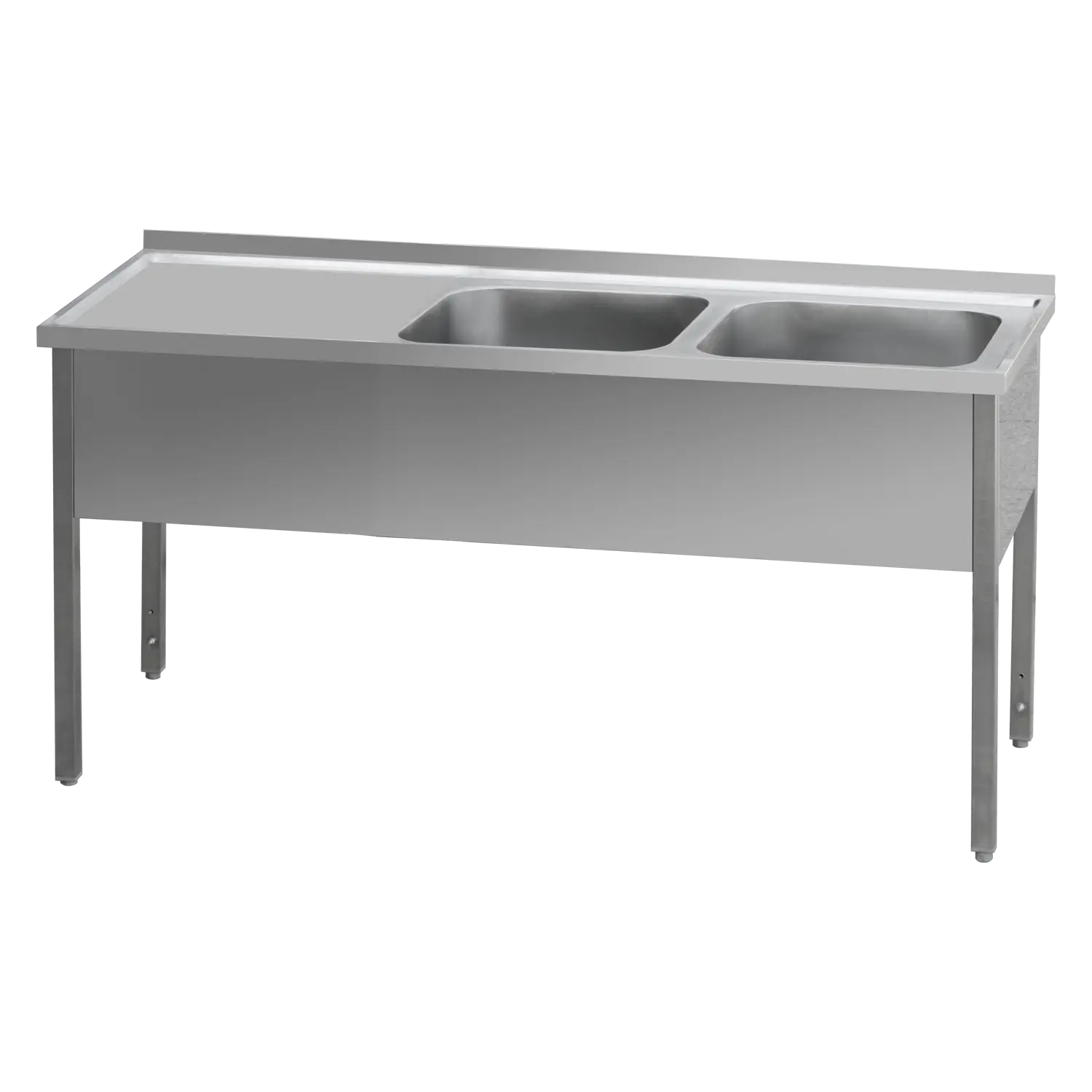 MSDOL 6014 - Stůl mycí 140x60x90 - 2x dřez 40x50x30 odkapávací plocha levá