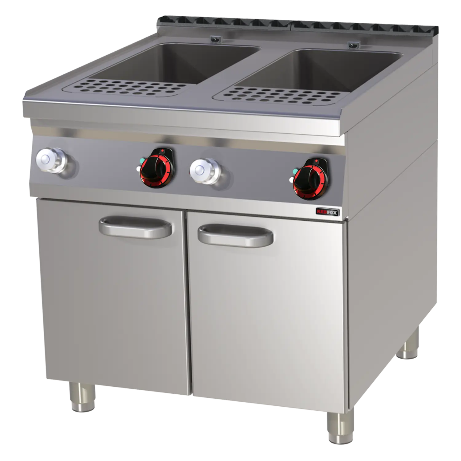Pasta cooker electric 33 + 33 l with cabinet 400 V | REDFOX - VT 90/80 E