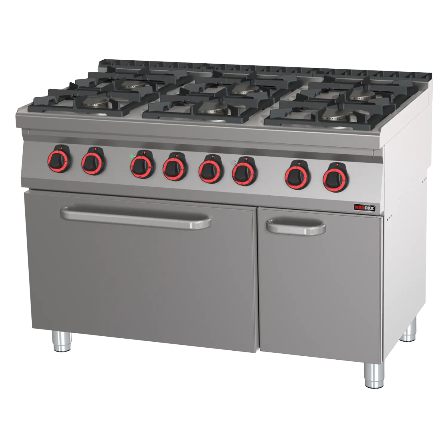 Cooking range combined with static electric oven GN 2/1 - 6x burner ECO  | REDFOX - SPBT 70/120 21 GE