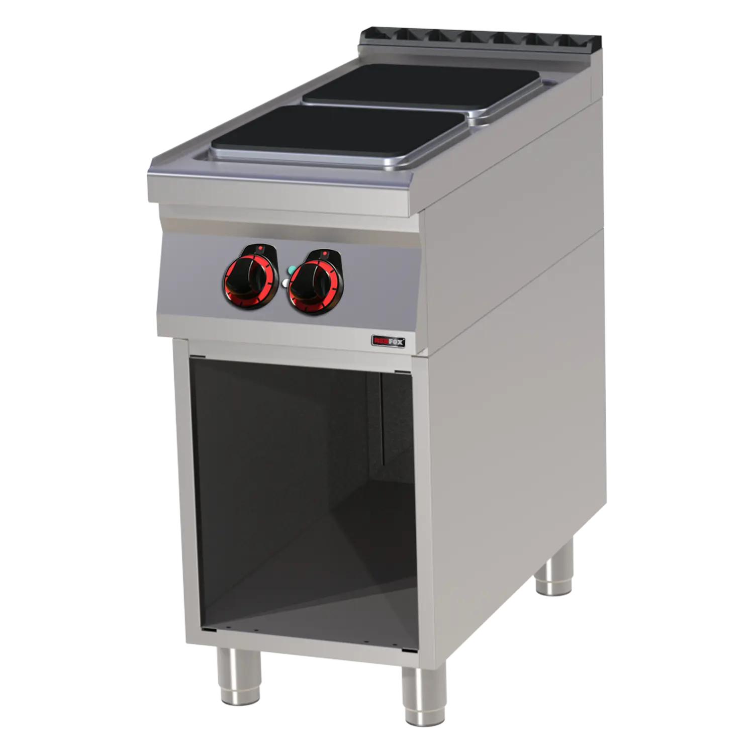 Cooking range electric 2x plate on open cabinet 400 V | REDFOX - SPQ 90/40 E