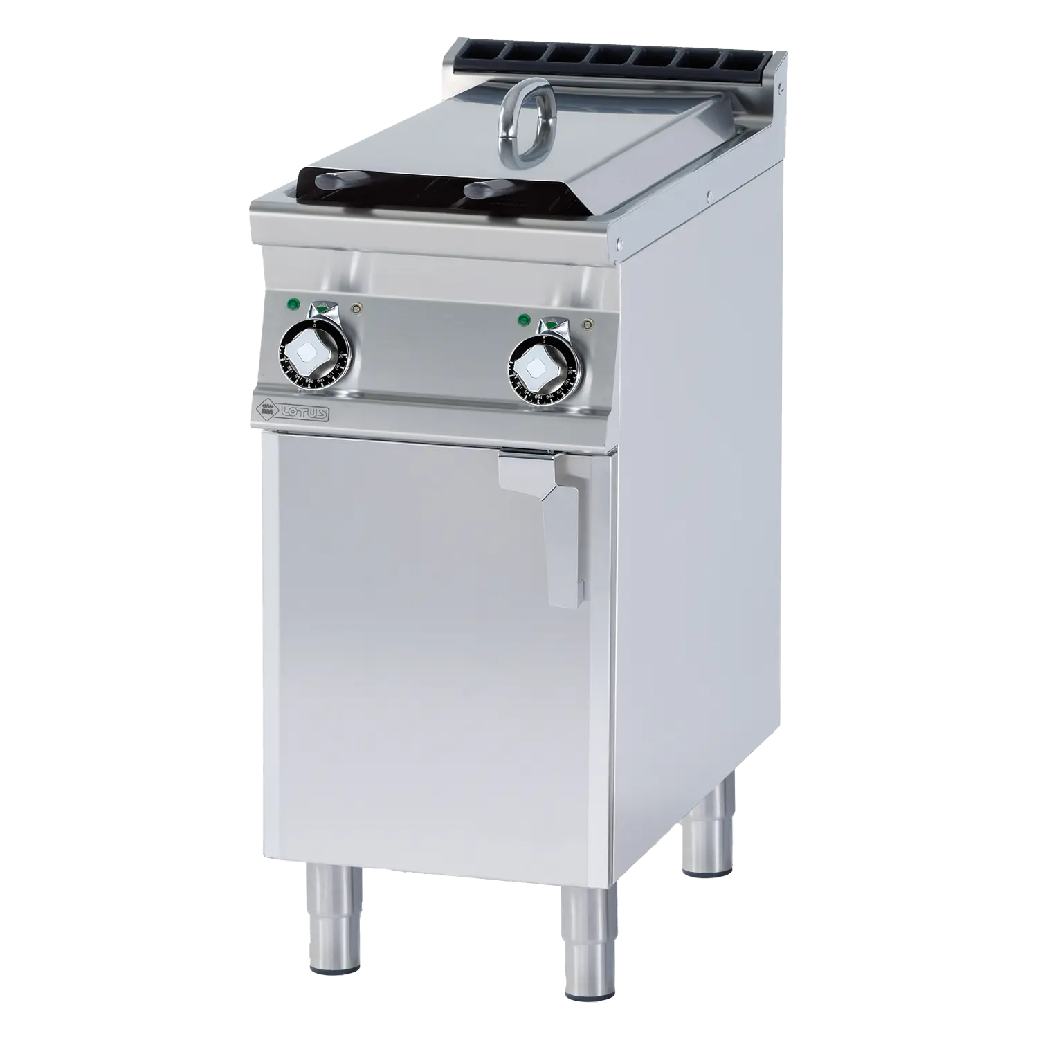 Electric fryer 2 baskets 0,75 kW/l, 8+8 l on cabinet 400 V | RM - F2/8-94ET