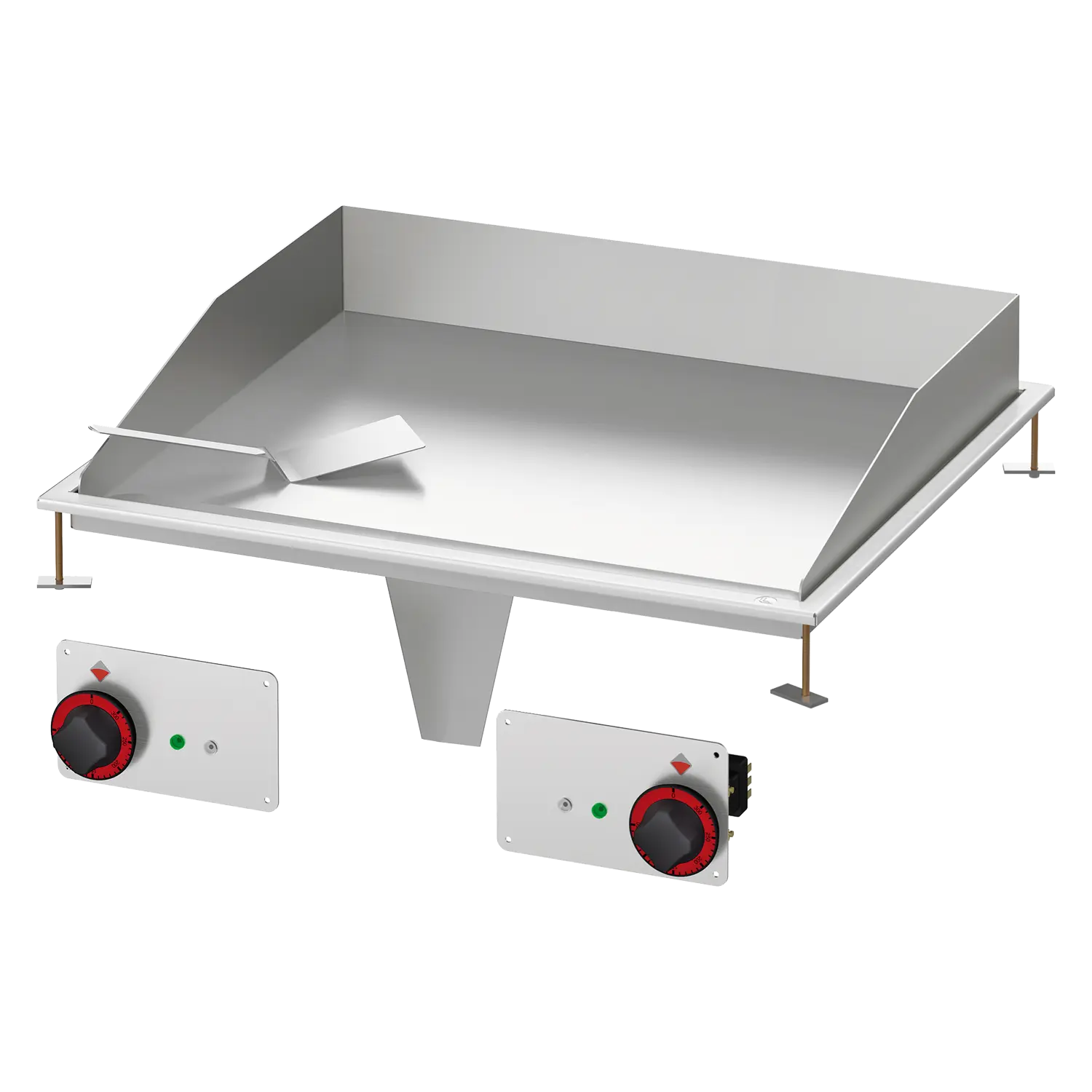 Fry-top griddle plate 75x55 drop-in electric chromed smooth 400 V | RM - FTLD-68ETS