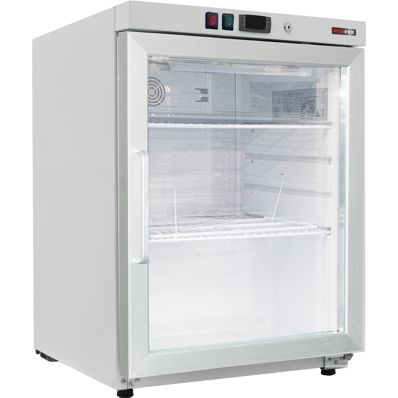 Cooling cabinet 130 l, glass door, white | REDFOX - DRR 200/G