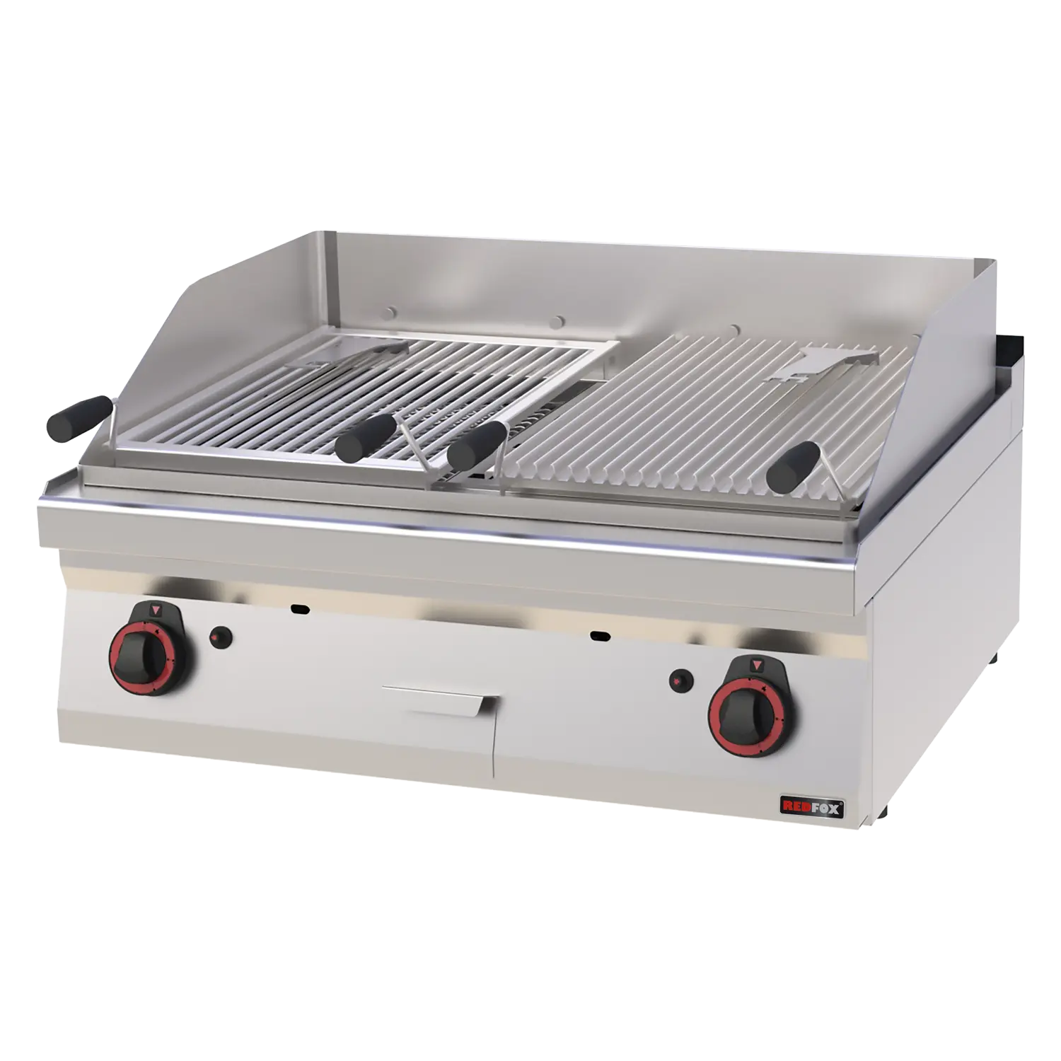 Lávový gril plynový dvojitý 2x 52x36 bez podestavby | REDFOX - GL 70/08 G