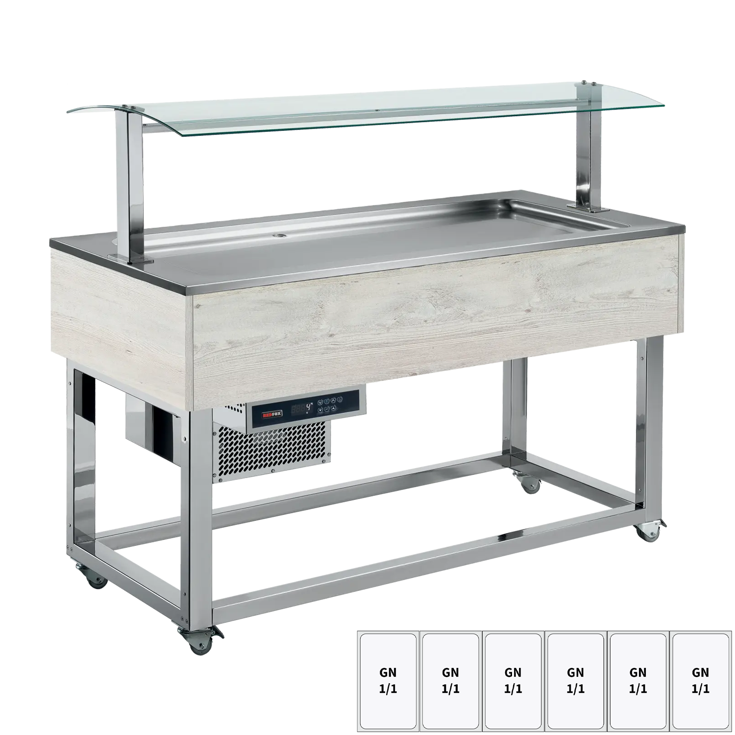 Bufet chlazený GN 6-1/1 Hemlock | REDFOX - ES LIME+ 6H