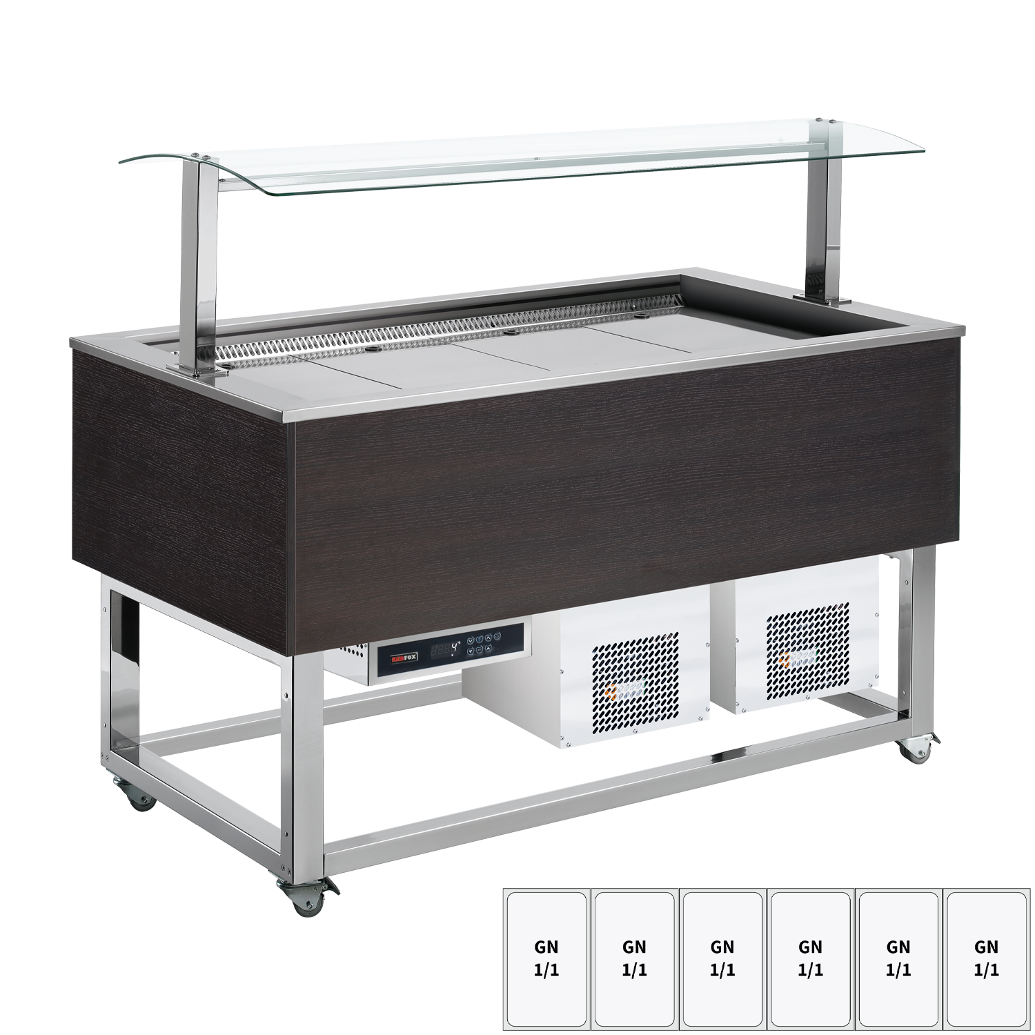 Bufet chlazený GN 6-1/1 Wenge | REDFOX - ES BLUE+ 6W