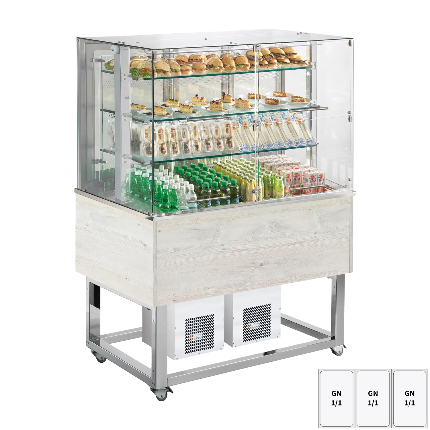 Vitrína chladicí GN 3-1/1 spodní kryt, otevírání nahoru, Hemlock | REDFOX - ES PLATINUM+ 3H DF