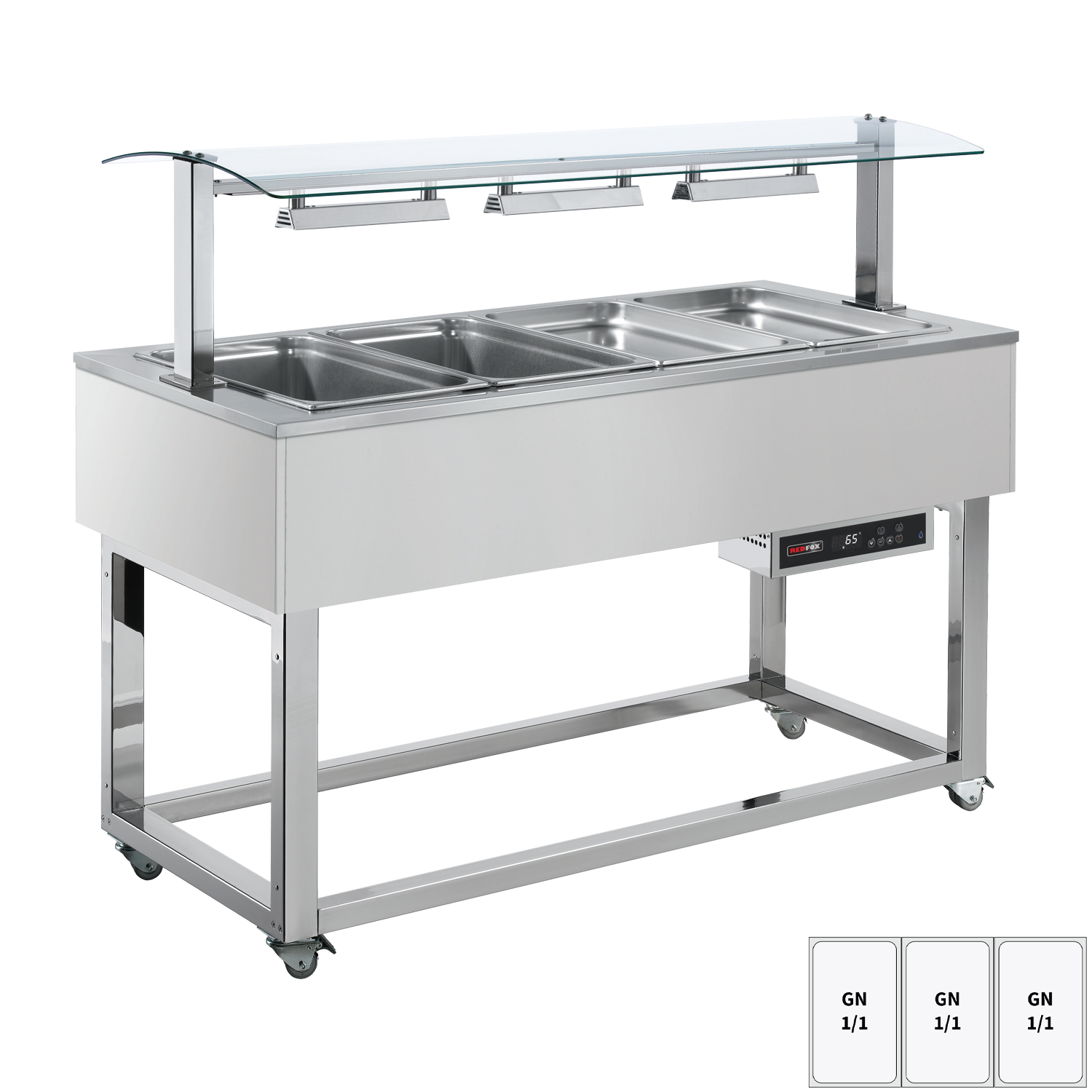 Bufet vyhřívaný, vodní GN 3-1/1 RAL | REDFOX - ES RED+ 3R