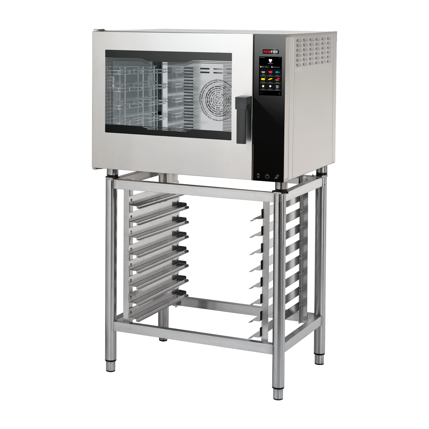 Konvektomat elektrický nástřik dotykový barevný automatické mytí levé dveře 5x GN 1/1 | REDFOX - MPDN 0511 ELAM