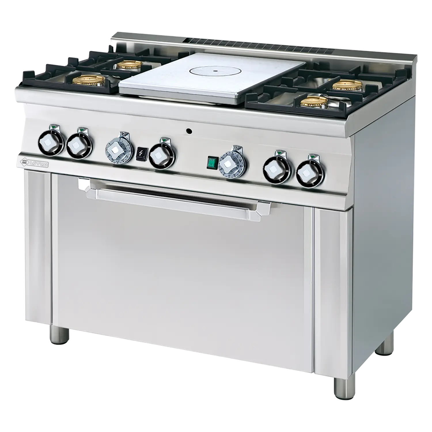 Sporák tálový plynový se statickou plynovou troubou GN 1/1 - 5x hořák  | RM - TPF4-610G