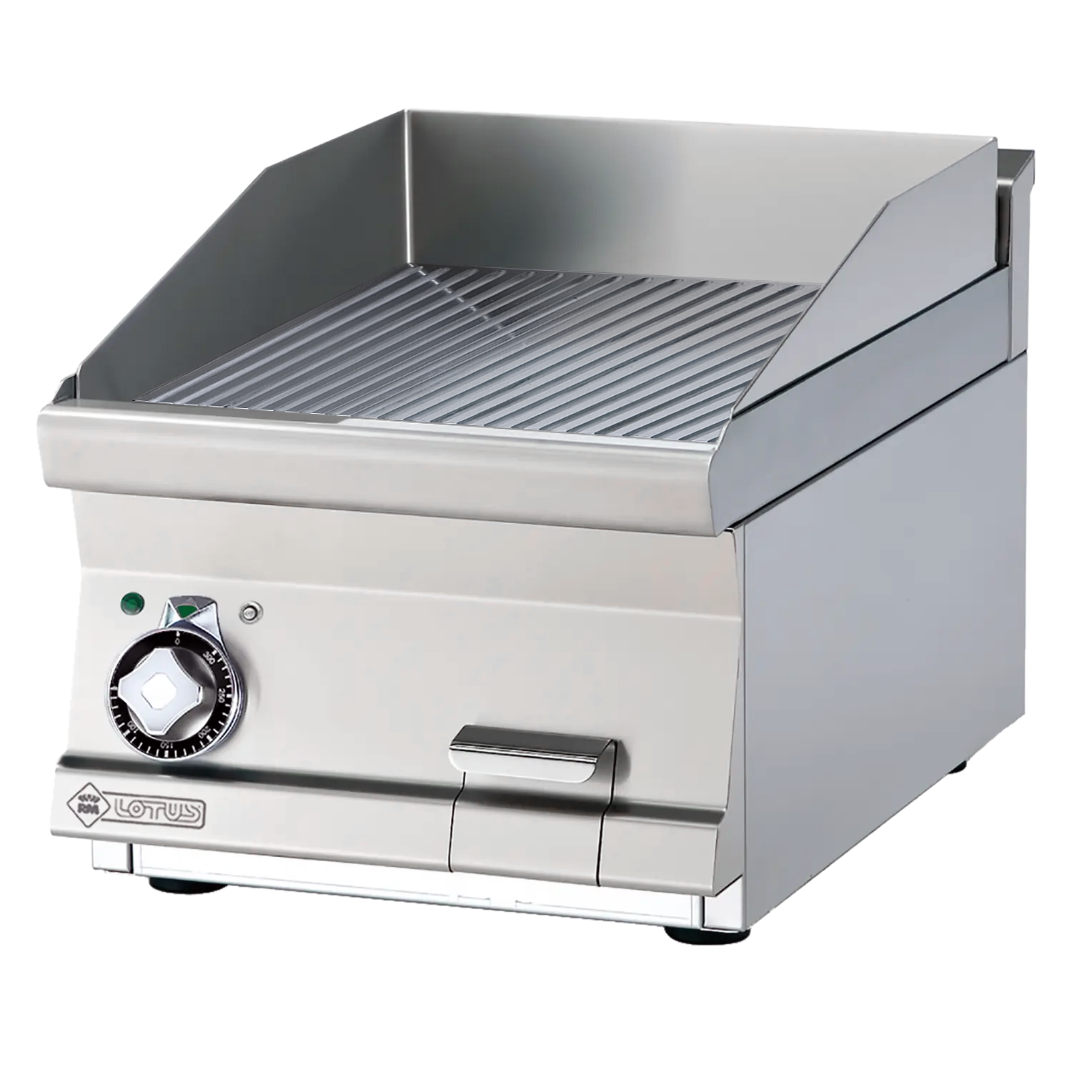 Grilovací deska 40x45 elektrická chromovaná rýhovaná bez podestavby 400 V | RM - FTRT-64ETS