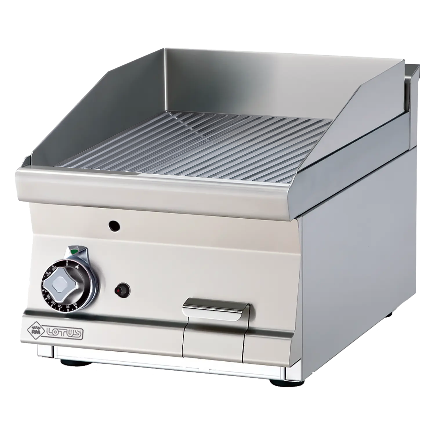 Grilovací deska 40x45 plynová chromovaná rýhovaná bez podestavby | RM - FTRT-64GS