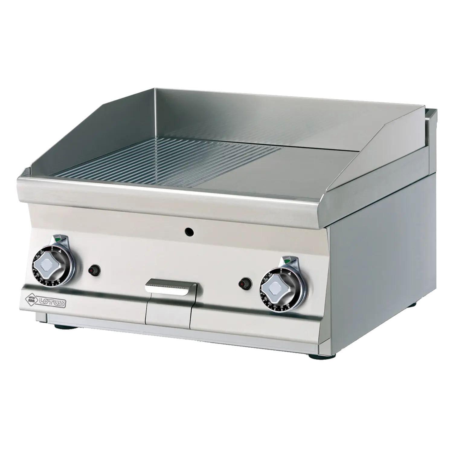 Grilovací deska 60x45 plynová chromovaná kombinovaná bez podestavby | RM - FTLRT-66GS