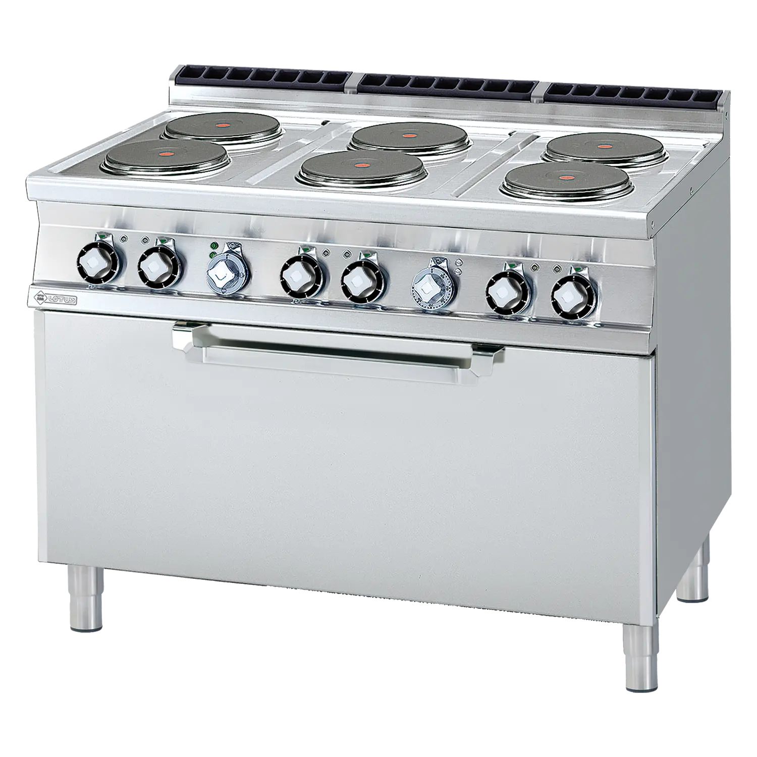 Sporák elektrický se statickou elektrickou troubou 3x GN 1/1 - 6x plotýnka 400 V | RM - CF6-712ET