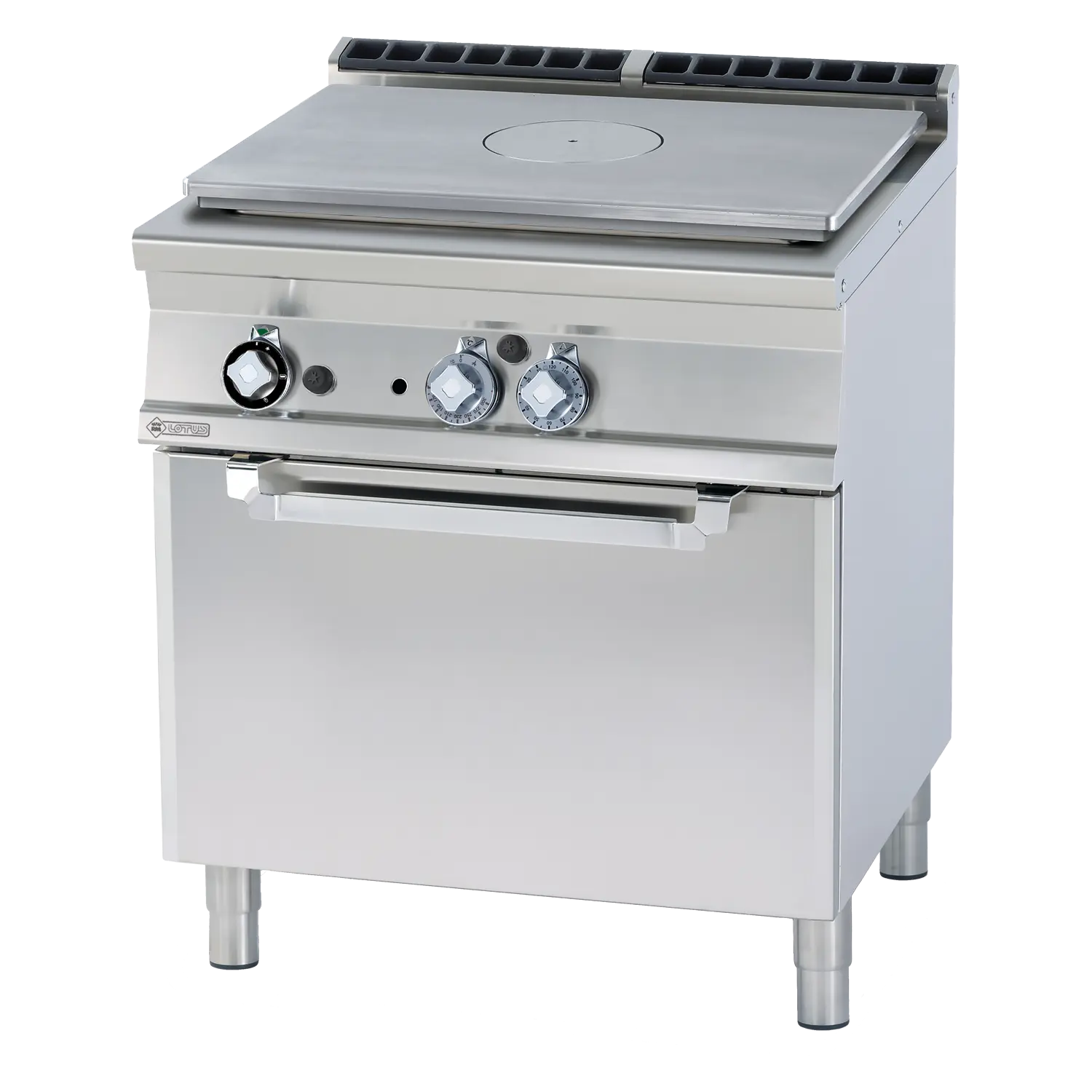 Sporák tálový kombinovaný se statickou elektrickou troubou GN 2/1 - 1x hořák  | RM - TPF-78GE