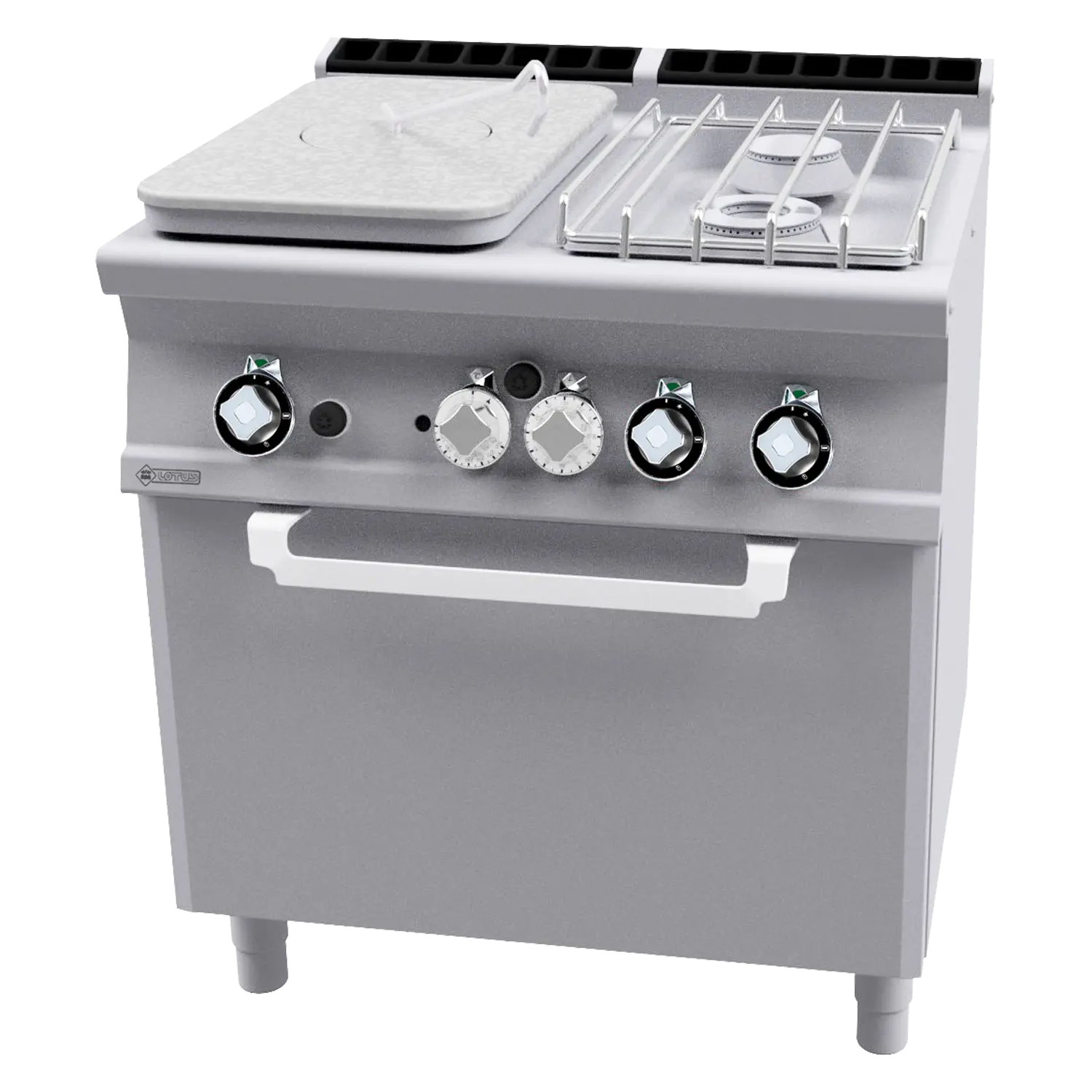 Sporák tálový kombinovaný se statickou elektrickou troubou GN 2/1 - 3x hořák  | RM - TPF2-78GPE