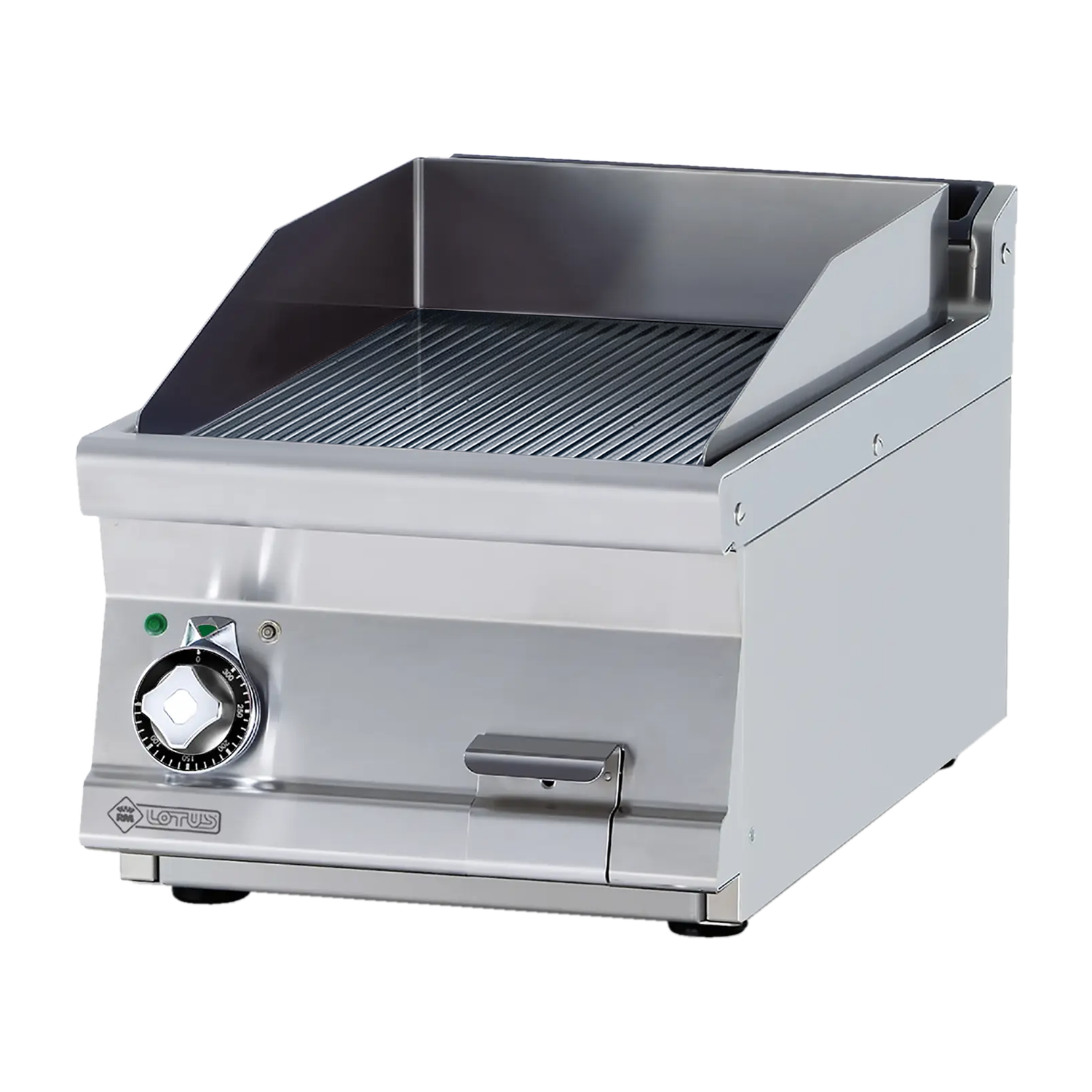 Grilovací deska 39x52 elektrická chromovaná rýhovaná bez podestavby 400 V | RM - FTRT-74ETS