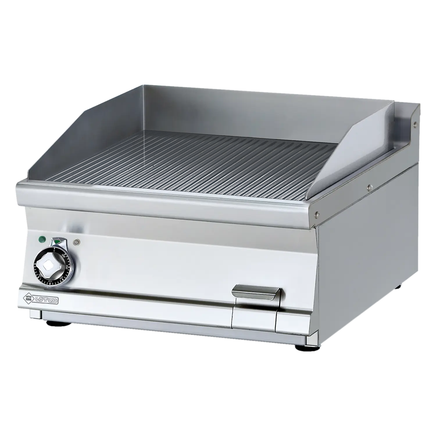 Grilovací deska 59x52 elektrická chromovaná rýhovaná bez podestavby 400 V | RM - FTRT-76ETS