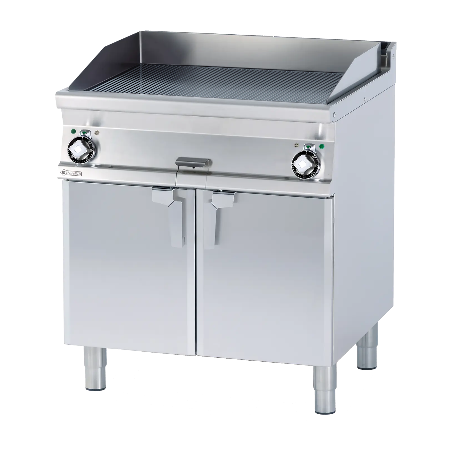 Grilovací deska 79x52 elektrická chromovaná rýhovaná s podestavbou 400 V | RM - FTR-78ETS