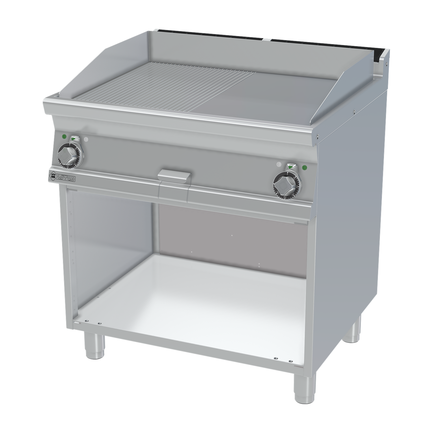 Grilovací deska 79x52 elektrická kombinovaná s podestavbou 400 V | RM - FTLR-78ET