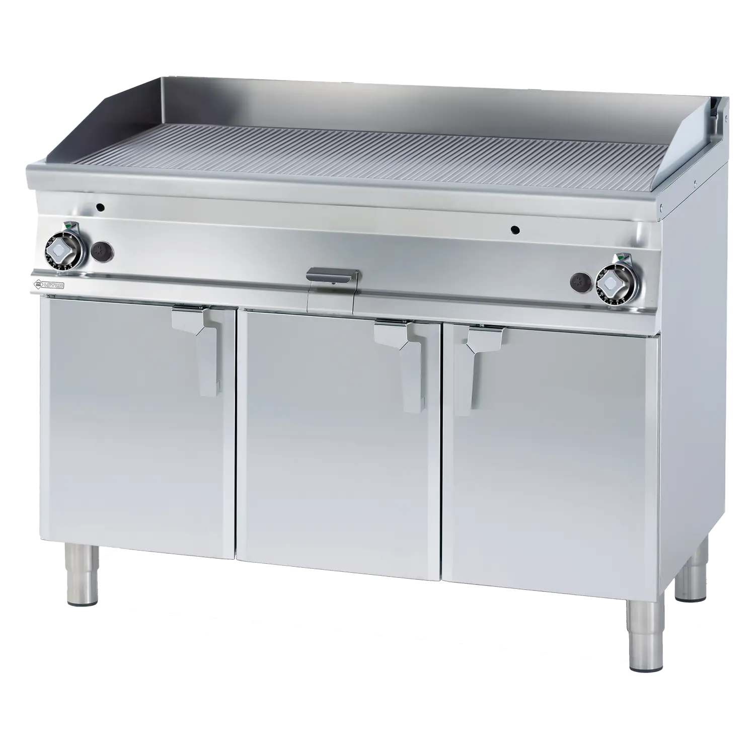 Grilovací deska 116x51 plynová chromovaná rýhovaná s podestavbou | RM - FTR-712GS