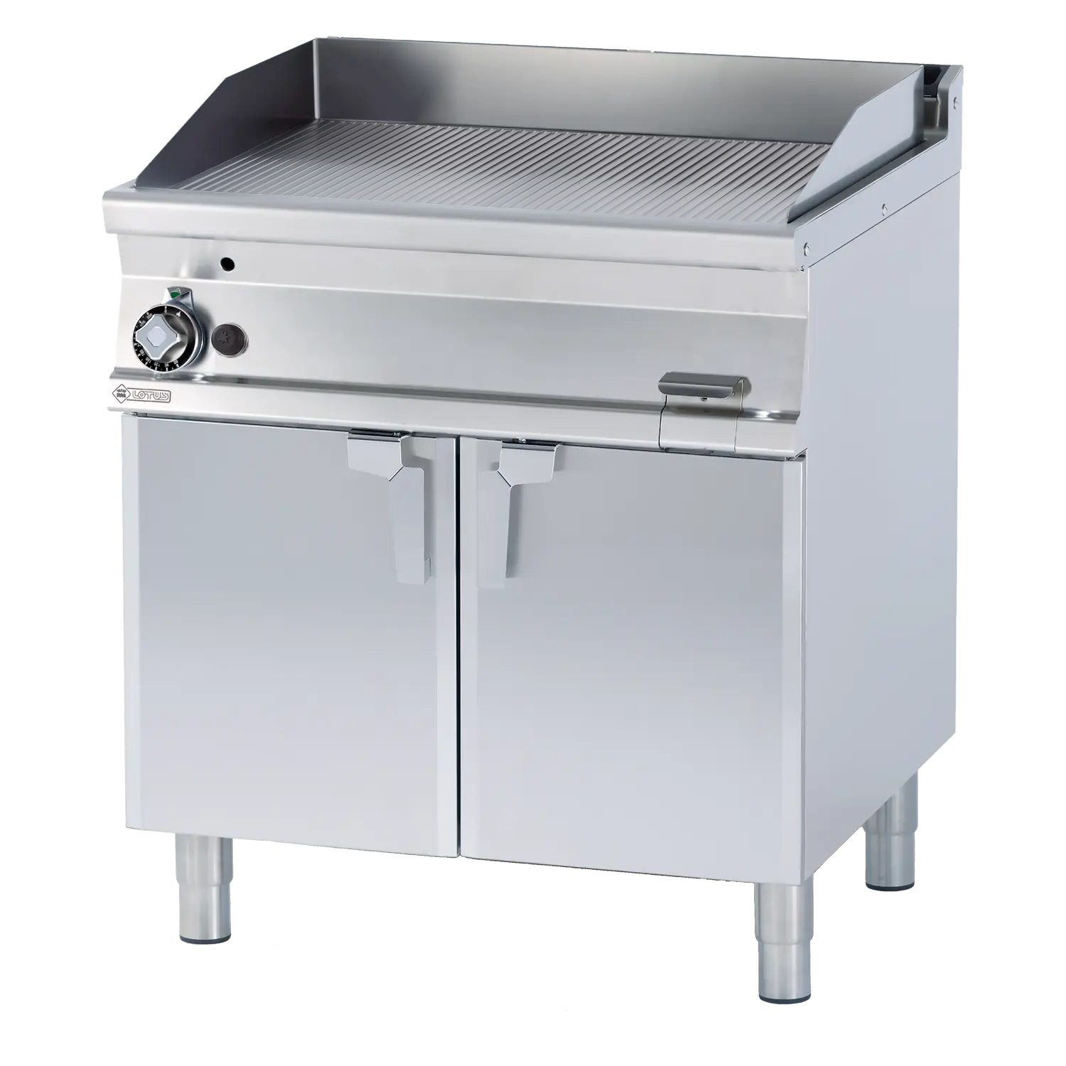 Grilovací deska 56x51 plynová chromovaná rýhovaná s podestavbou | RM - FTR-76GS