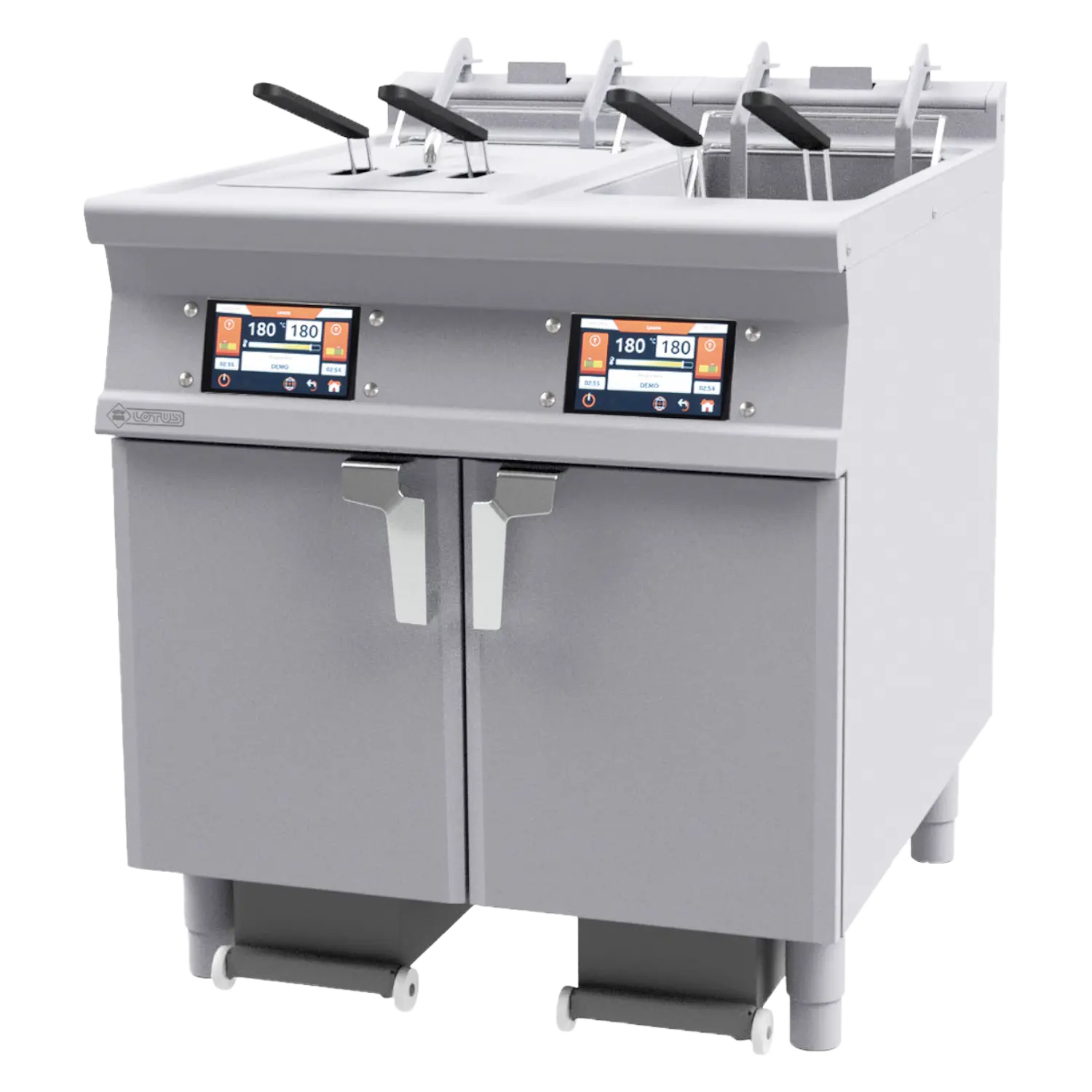 Fritéza elektrická 18+18 l automatická 7” displej, filtrace, zdvih | RM - F2/18-78ETDPS