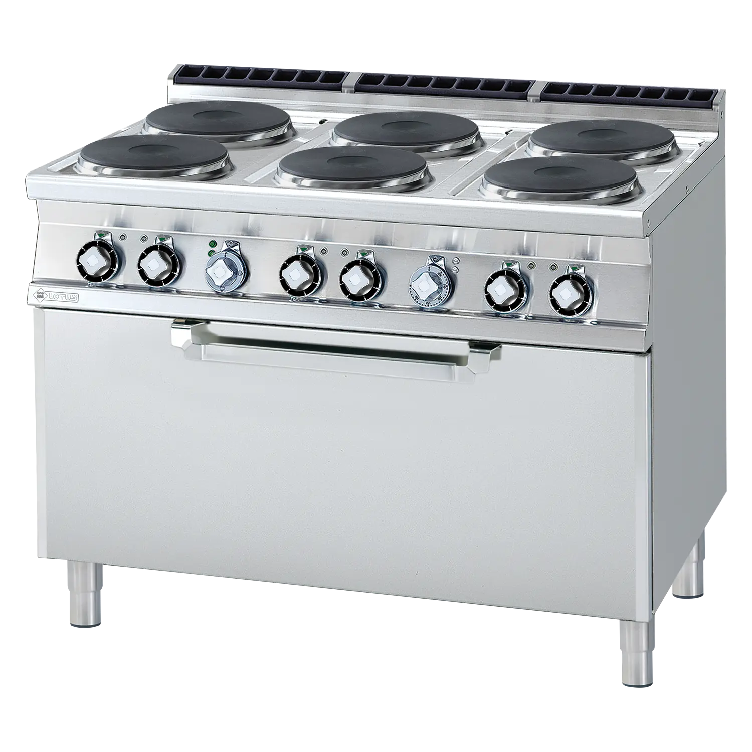 Sporák elektrický se statickou elektrickou troubou 3x GN 1/1 - 6x plotýnka 400 V | RM - CF6-912ET