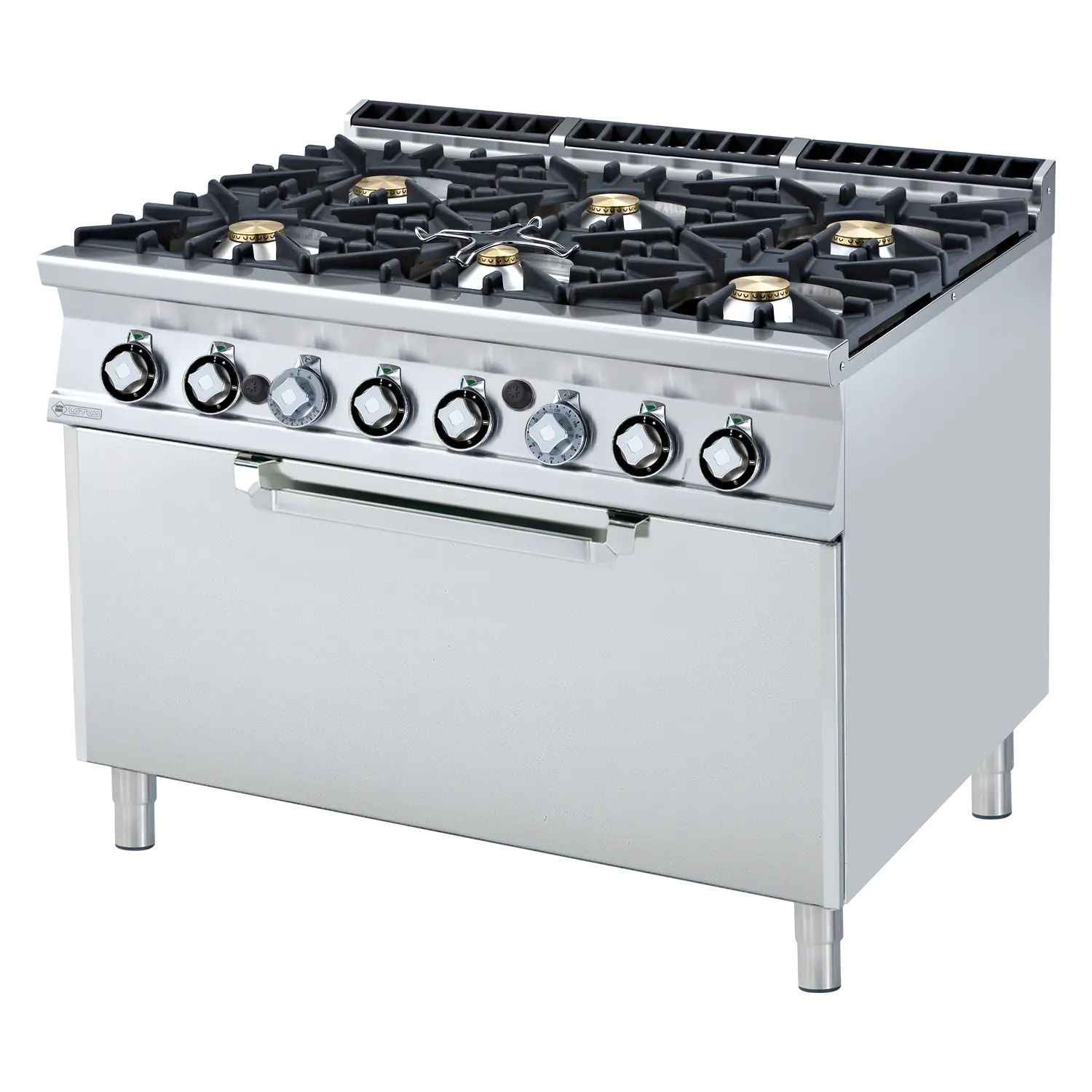 Sporák plynový se statickou plynovou troubou 3x GN 1/1 - 6x hořák  | RM - CF6-912G