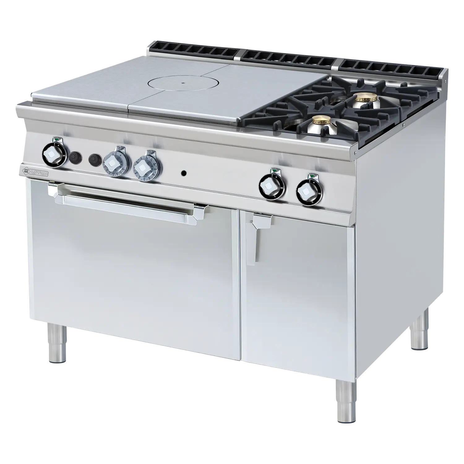 Sporák tálový kombinovaný se statickou elektrickou troubou GN 2/1 - 3x hořák  | RM - TPF2-912GEV