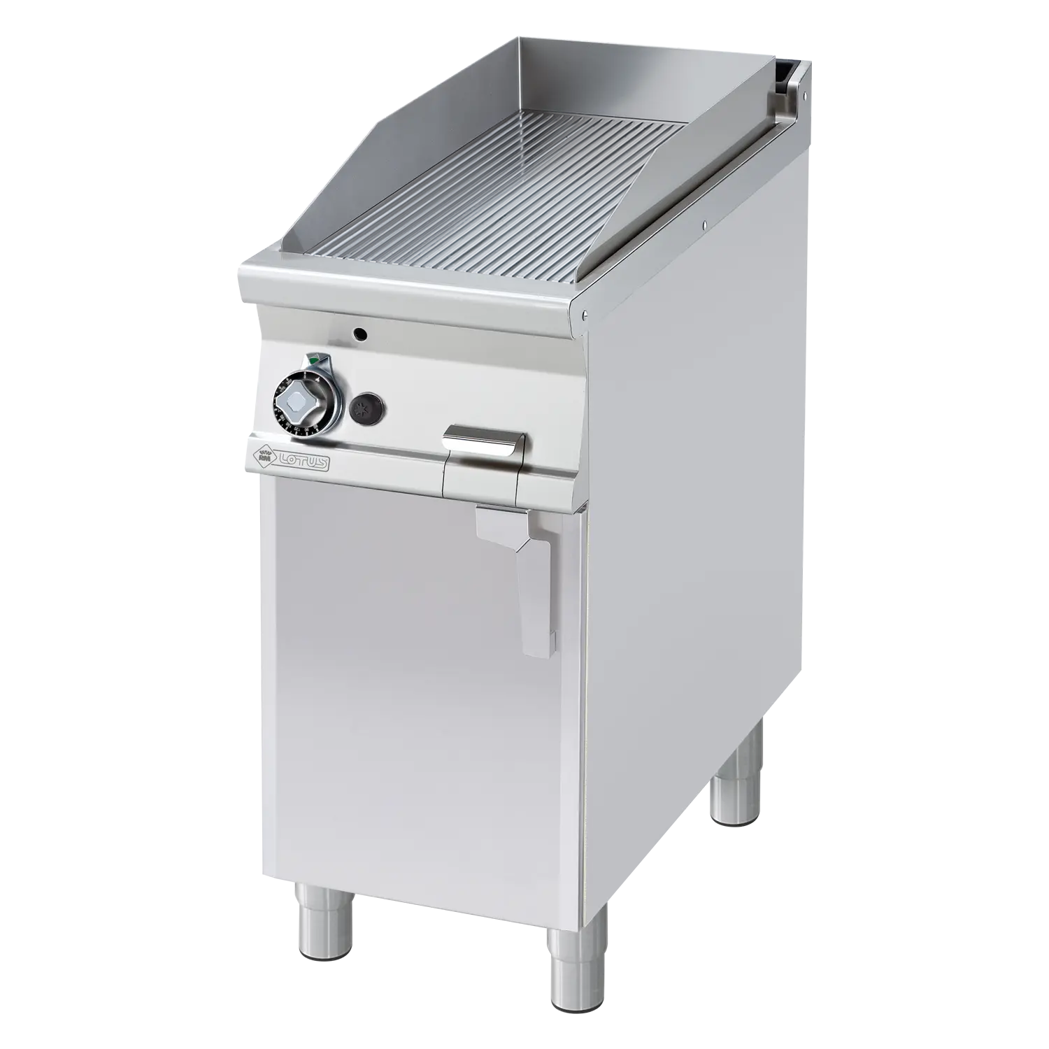 Grilovací deska 36x68 plynová chromovaná rýhovaná s podestavbou | RM - FTR-94GS