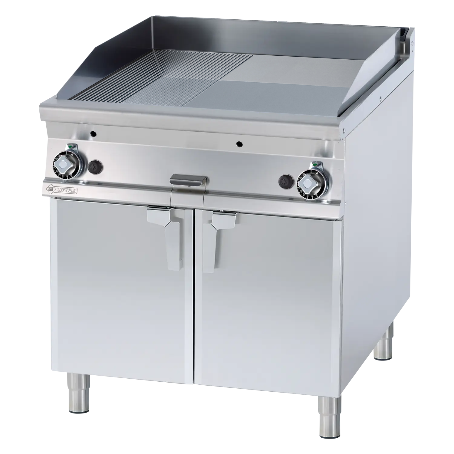 Grilovací deska 76x68 plynová chromovaná kombinovaná s podestavbou | RM - FTLR-98GS