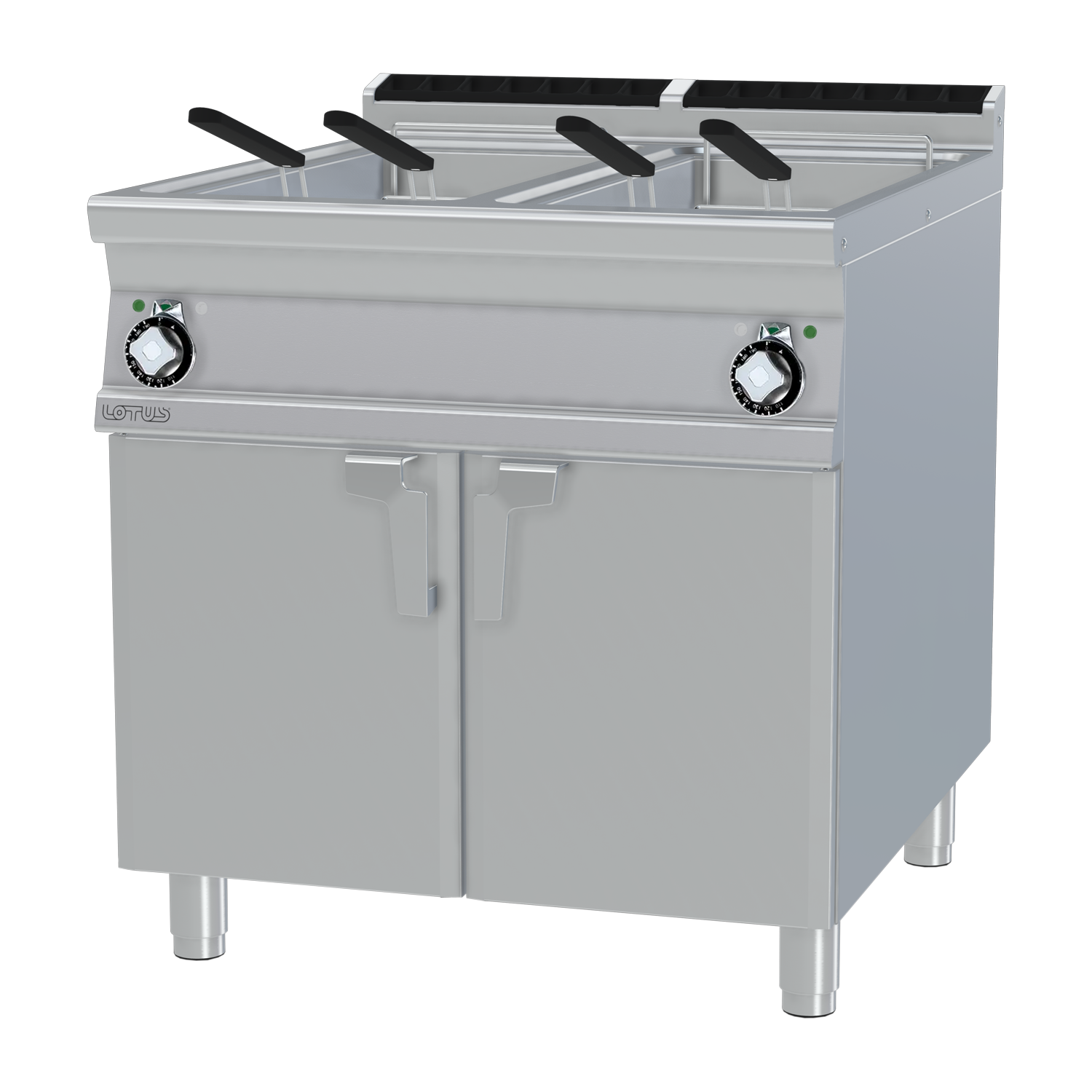 Fritéza plynová dvojitá 0,8 kW/l, 25+25 l s podestavbou | RM - F2/25-98G