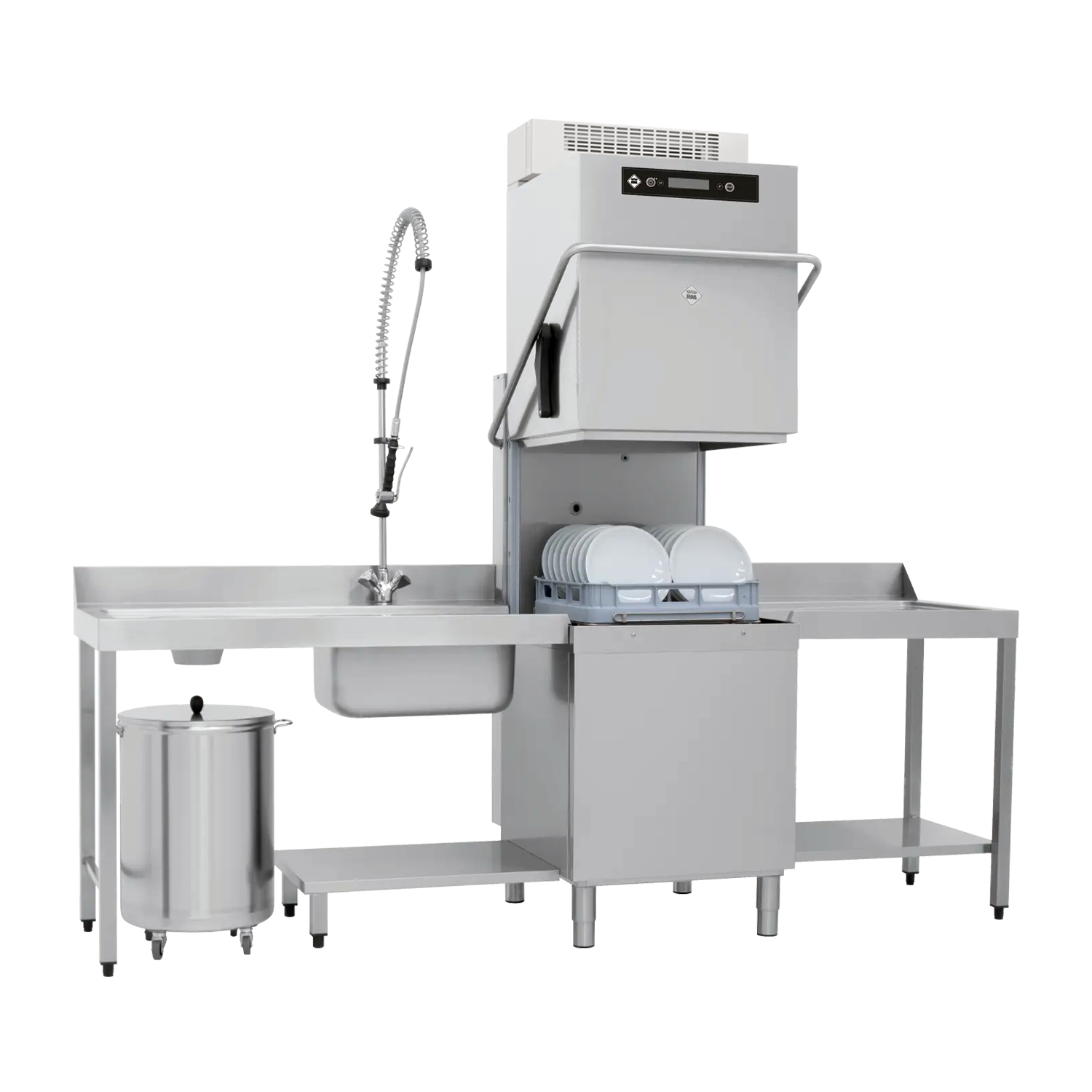 Myčka průběžná dvouplášťová změkčovač rekuperace 50x60 - 400 V | RM - TTA 162 REC ABT