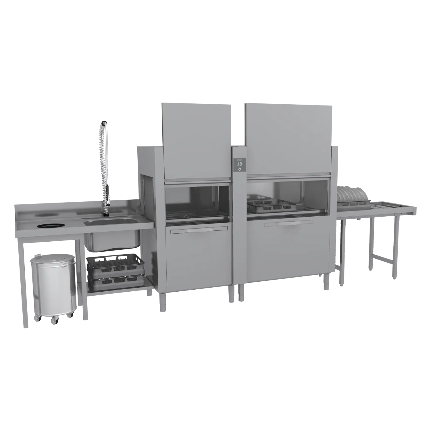 Myčka tunelová 270 košů za hodinu na studenou vodu, výstup vlevo | RM - CT 270 W ABT LX