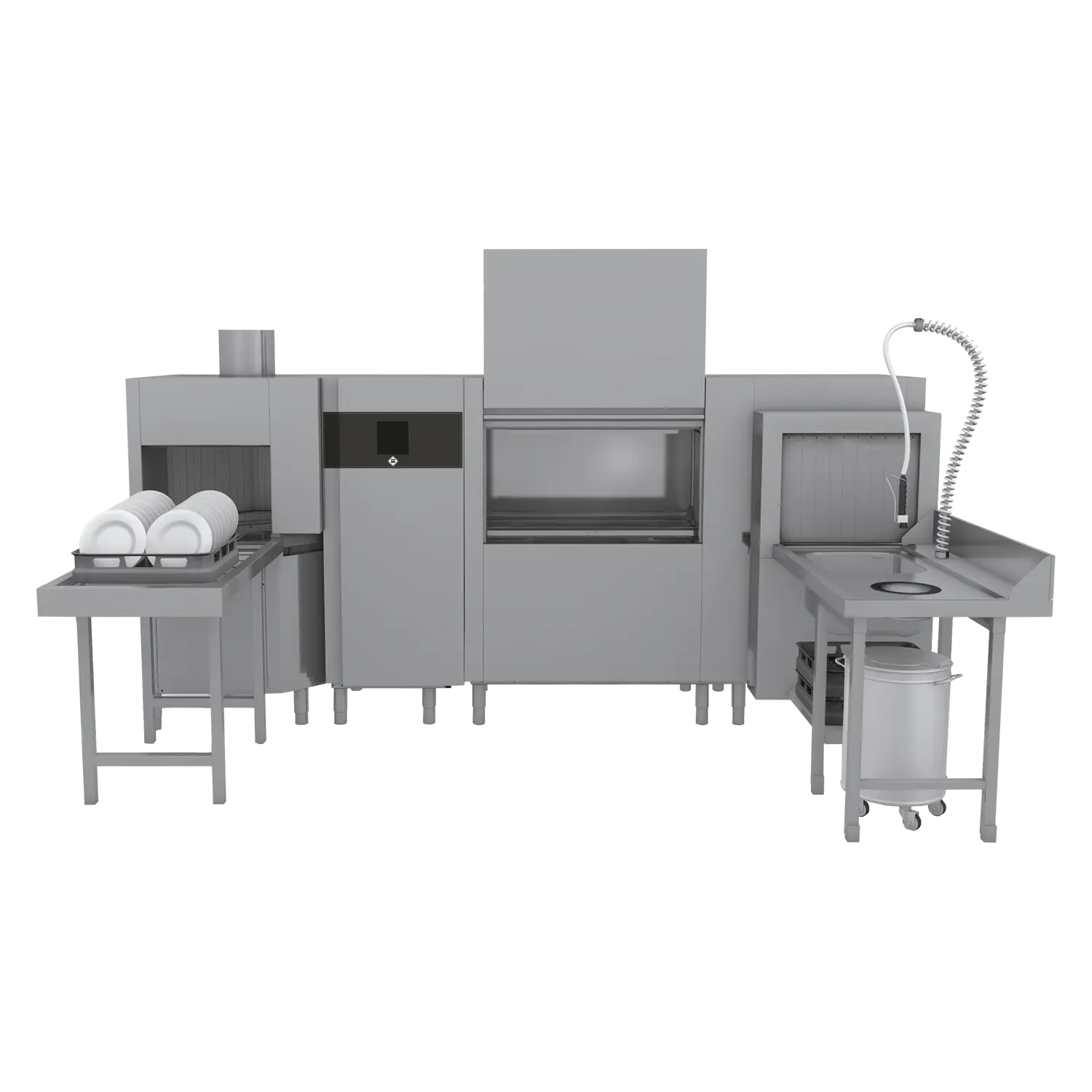 Myčka tunelová 270, studená voda, výstup vlevo, rohový předmytí, rohový sušící modul | RM - XT 270 L XTRS CTPWR