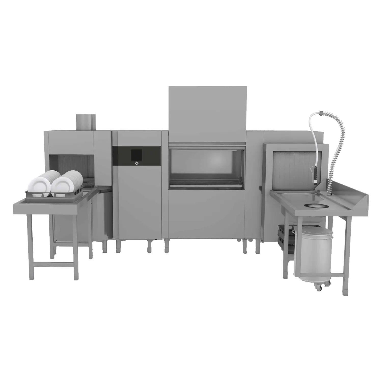 Myčka tunelová 270, studená voda, výstup vlevo, rohový předmytí, rohový sušící modul, rekuperace | RM - XT 270 L XTRS CTPWR XTRCO