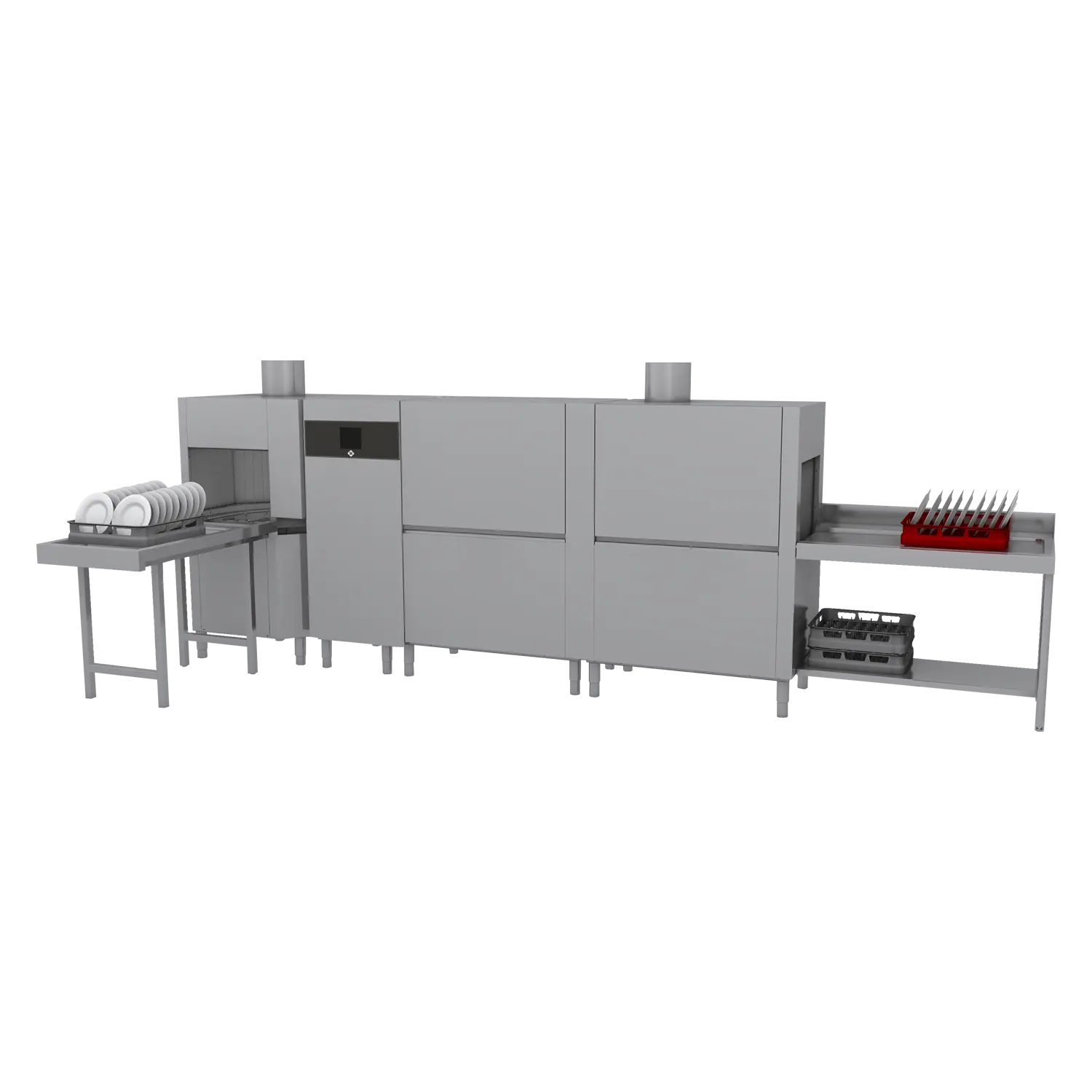 Myčka tunelová 270, studená voda, výstup vlevo, rohový sušící modul | RM - XT 270 L XTRS